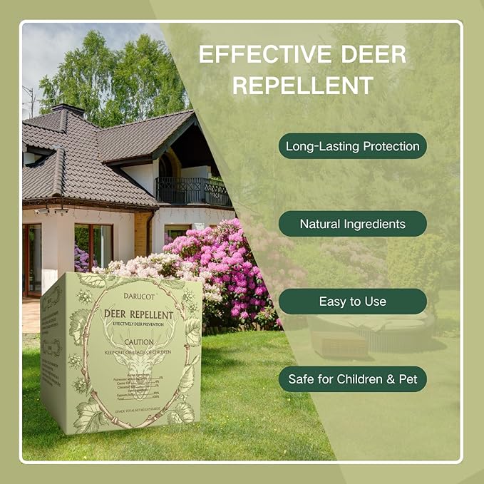 Deer Repellent Balls 12 Pack, Effective Deer Deterrent for Garden, Protect Your Plants with Powerful Repellents Deer for Flowers, Shrubs & Trees