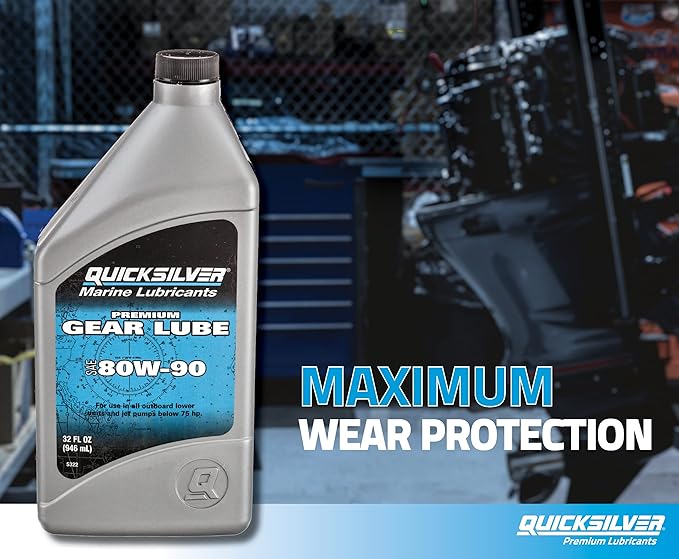Quicksilver by Mercury Marine 80W-90 Premium Gear Lube, Marine Engine, 9 Oz. (Pack of 3)