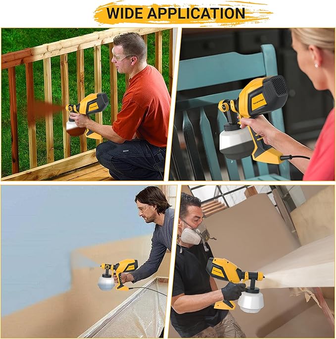 HVLP Paint Sprayer, 1200ML Electric Spray Gun with 5 Nozzles & 3 Spray Patterns, Adjustable Spray Width, Easy to Clean for Furniture, Cabinets, Walls & Home Painting