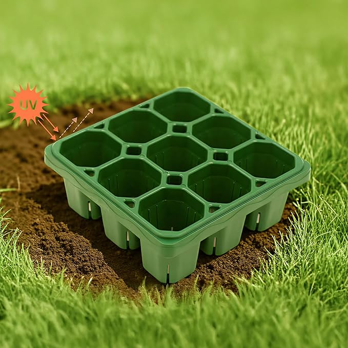 Vego garden Ultimate Seed Starting Bundle, 2Packs Giga,8 Pack Jumbo,8 Pack Standard Seedling Trays with Seedling Tray Lids and 10" x 20" Bottom Watering Trays