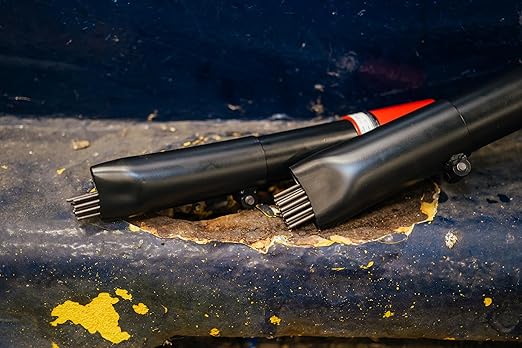 CS Unitec | 121.2099 Basic Kit | Heavy-Duty Inline-Grip Needle Scaler. Air-Powered, 19-Needle Scaler for Cleaning Weld Seams, Texturing Concrete, and Removing Coatings and Corrosion – Made in England