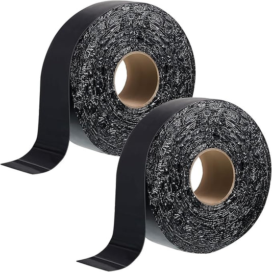 Fabbay 2 Rolls Asphalt Crack Filler Tape Asphalt Tape for Driveway Repair Joint and Crack Sealer for Tarmac Parking Lot Roof Cement Road, 50 Feet Each Roll (3.15 Inch)