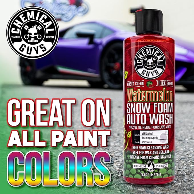 Chemical Guys Car Wash Soap for Foam Cannon or Bucket, Honeydew Snow Foam Car Wash Soap for Trucks, Motorcycles, RVs & More, Super Suds, Honeydew Scent - 64 oz (Half Gallon)