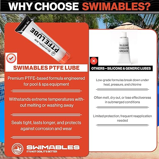 Swimables 5 oz Pool PTFE Lube - PTFE-Based Sealant for Pool o Ring Lube, Gaskets & Pools Equipment - Long Lasting Magic Lubes for Pools Filter Lubes, Spa Pumps - Waterproof & Non-Melting, 4 Pack