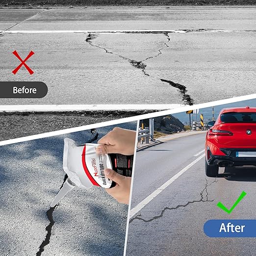 Asphalt Crack Filler, Crack Repair Sealant, Driveway Crack Sealer for Asphalt & Blacktop, Fast-Drying, Weather-Resistant, Easy to Apply Pavement Repair Sealant(2 Pcs,2.2LB)