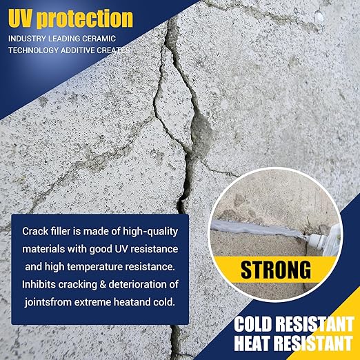 Concrete Crack Filler, 3ps Caulking Glue for Concrete, Cement Slab Repair, Caulking Glue Weather Resistant Type, Quick-Drying Caulking Sealant