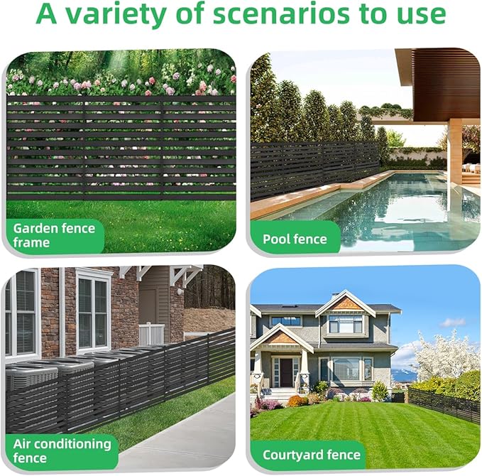 38" W x 42" H Air Conditioner Fence 3 Panel- Air Conditioner Fence Screen, Outdoor Enclosure for Pool Equipment Trash Can Privacy Fencing Panels ，Applicable to Metal Fencing for Backyards and Patios