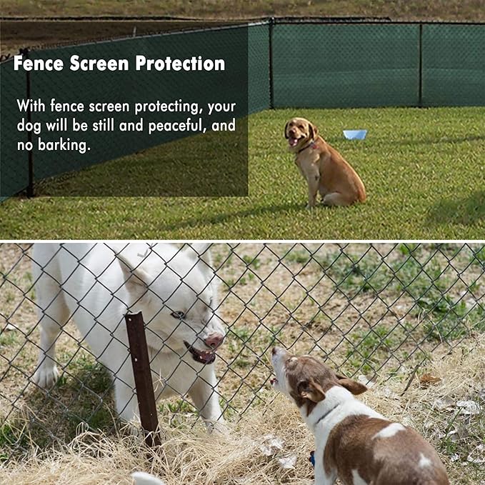 UPGRADE Privacy Fence Screen 6'x58' Dark Green Outdoor 90% Visibility Blockage 170 GSM Mesh Shade Cover Panels for Backyard,Balcony,Home Decoration with Zip Ties,Customized Avaliable