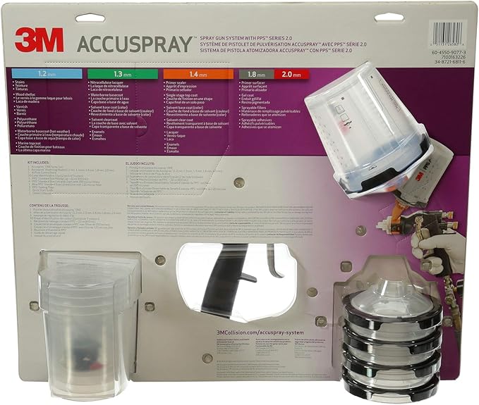 3M Accuspray Paint Spray Gun System with PPS 2.0, 26580, Standard, 22 Ounces, Use for Cars, Furniture, Cabinets and More, 1 Paint Gun,1 Paint Cup,5 Disposable Lids and Liners,5 Nozzles,3 Sealing Plugs