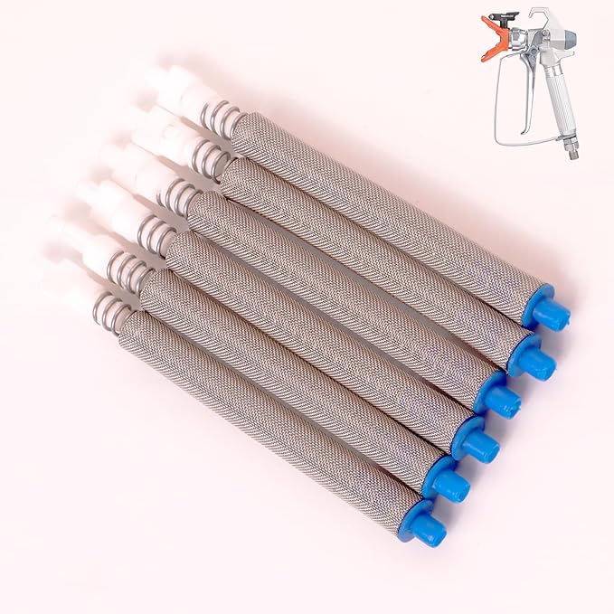 6-Pack 218131 50-Mesh Blue Airless Paint Spray Gun Filters, Compatible with Graco SG2 and SG3 Spray Guns
