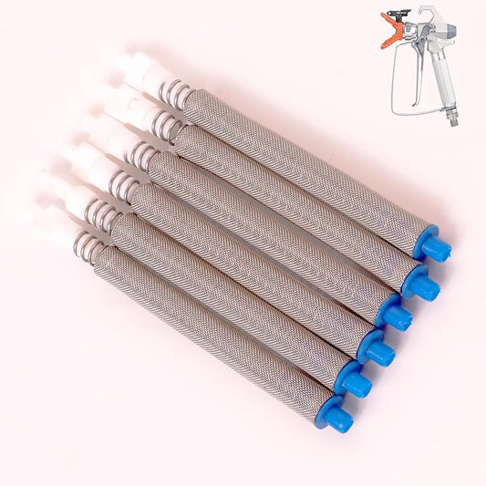 6-Pack 218131 50-Mesh Blue Airless Paint Spray Gun Filters, Compatible with Graco SG2 and SG3 Spray Guns