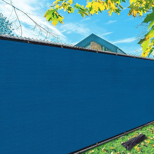 i COVER 6x25ft Fence Privacy Screen, Heavy Duty Privacy Fence Screen, Outdoor Shade Cloth Mesh Barrier, Cable Zip Ties Included, Blue