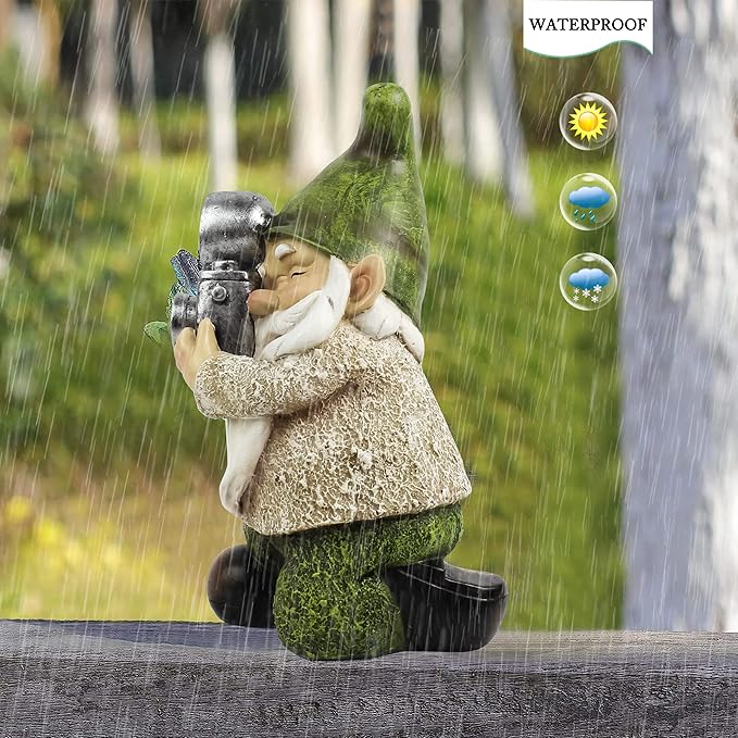 Garden Gnomes Decorations for Yard - Garden Gnome Solar Statue Funny Outdoor Decor for Yard,Patio,Lawn,Unique Housewarming Gifts