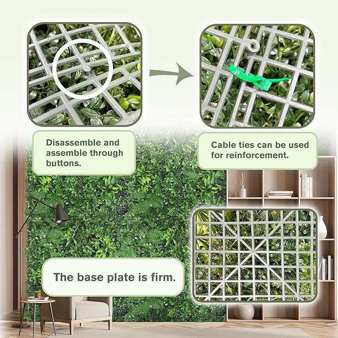 Artificial Green Boxwood Grass Wall Roll: 60"x128"(53.5 SQFT) UV Protected Ivy Privacy Hedge Fence Screen for Chain Link Fences Panel Indoor,Outdoor Patio Balcony & Garden