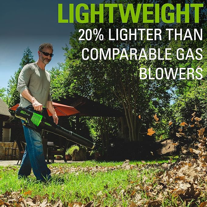 Greenworks 80V (145 MPH / 580 CFM / 75+ Compatible Tools) Cordless Brushless Axial Leaf Blower, Tool Only