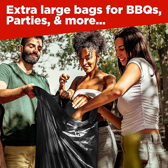 ToughBag 64-65 Gallon Trash Bags, 50x60" Extra Large Trash Can Liners for Toter, (50 Count) Heavy Duty – Made in USA