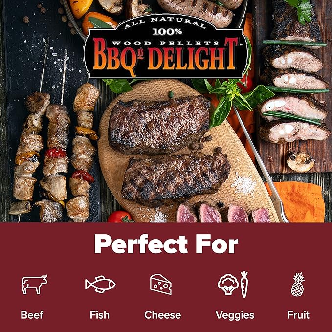 BBQr's Delight Wood Smoking Pellets - Super Smoker Variety Value Pack - 1 Lb. Bag - Apple, Hickory, Mesquite, Cherry, and Pecan