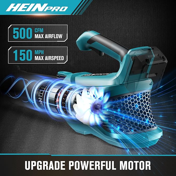 Cordless Leaf Blower Up to 500CFM Compatible with Makita 18V Battery (Tool Only), Electric Leaf Blower Cordless with 5 Speed Modes, Handheld Battery Powered Leaf Blowers for Lawn Care