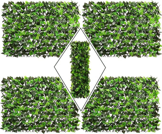 DOEWORKS Expandable Fence Privacy Screen for Balcony Patio Outdoor, 4PCS Faux Ivy Fencing Panel for Backdrop Garden Backyard Home Decorations