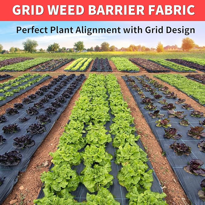 3ft x 250ft Landscape Fabric -Heavy Duty Weed Barrier Fabric for Landscaping, Weed Blocker Cloth,Geotextile Fabric for Garden, Driveway & Ground Cover, Garden Weed Mats,Grid Design