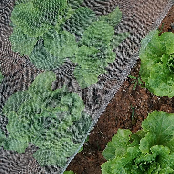 Garden Netting Pest Barrier, 10x33Ft Fine Bug Netting for Vegetable Plants Fruits Flowers Crops Greenhouse Row Cover Raised Bed Barrier Screen Protection Net Cover
