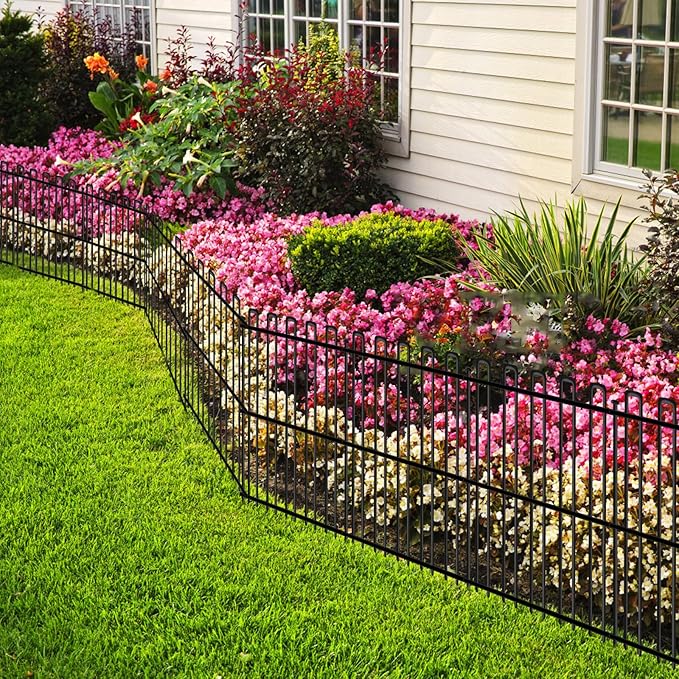 15 Panels No Dig Animal Barrier Fence, 32in(H) x 30ft(L) Garden Edging Border Fencing, Rustproof Metal Stakes Decorative Garden Fence, Dog Digging Defense Fencing Barrier for Outdoor, Yard, Patio