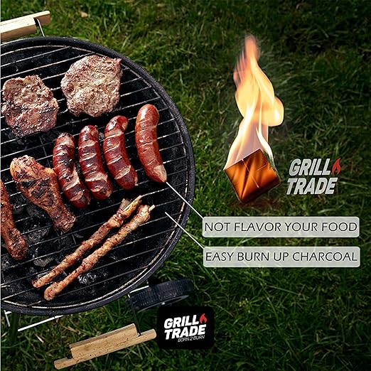 Grill Trade Fire Starter Squares - 64-Piece Fire Starters for Campfires and BBQ - Indoor Outdoor Chimney Starter for Fireplace, Wood Stove, Fire Pit - Easy, Firestarter Squares for All-Weather Use