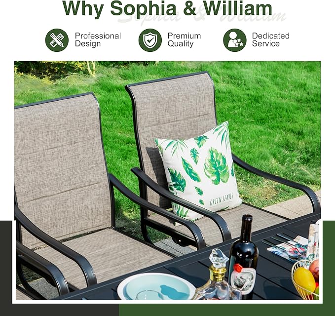 Sophia & William Patio Dining Chairs Patio Swivel Chairs 6 Pieces Quick Dry Textilene Patio Chairs Outdoor Furniture Support 300lbs for Lawn Garden Backyard Weather Resistant
