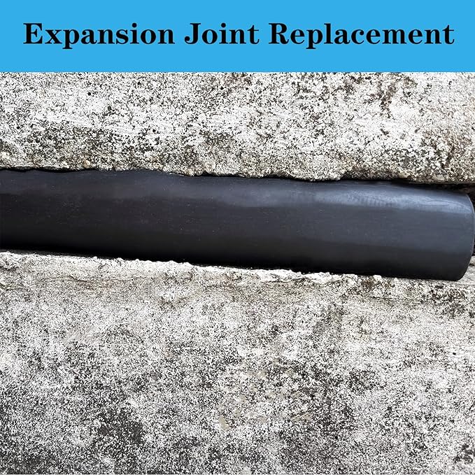 Concrete Expansion Joint Filler, 1-3/8" Expansion Joint Repair Replacement, Concrete Crack Repair, Backer Rod, Flexible Foam Rubber Seal, Rubber Strip for Sidewalk, Driveway, Walkway, Doors, Windows