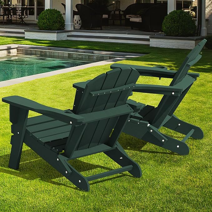 LOUNZY Folding Adirondack Chair Set of 6, Green