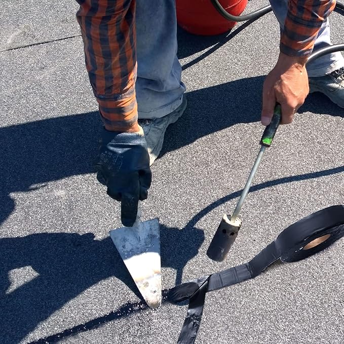 Fabbay 6 Rolls Asphalt Crack Filler Tape Asphalt Tape for Driveway Repair Joint and Crack Sealer for Tarmac Parking Lot Roof Cement Road, 50 Feet Each Roll (1.18 Inch)