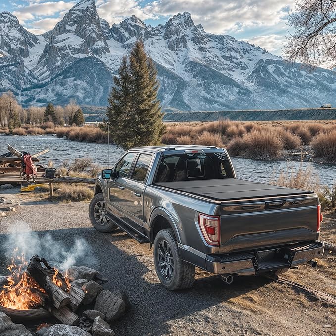 OEDRO FRP Hard Tri-fold Truck Bed Tonneau Cover Compatible with 2019-2025 Chevy Silverado 1500 / GMC Sierra 1500 New Body Style, 5.8 Feet Bed w/o Multi-Flex Tailgate