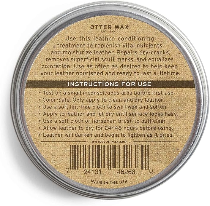 Otter Wax Leather Salve | 2oz | All-Natural Universal Conditioner | Made in USA