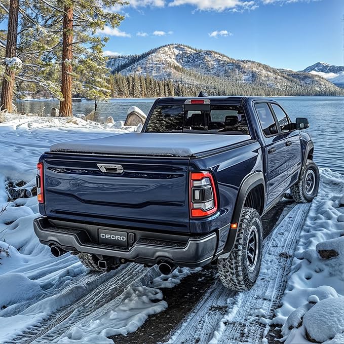 OEDRO FRP Hard Tri-fold Truck Bed Tonneau Cover Compatible with 2019-2025 Chevy Silverado 1500 / GMC Sierra 1500 New Body Style, 5.8 Feet Bed w/o Multi-Flex Tailgate