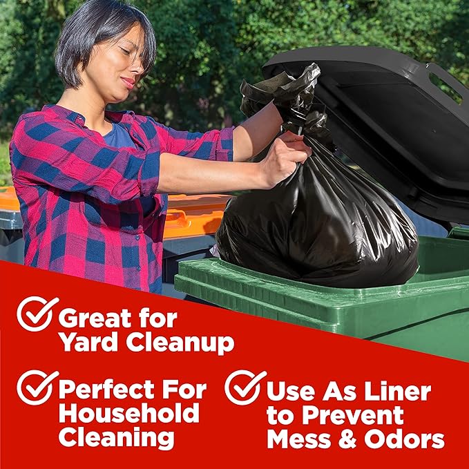 ToughBag 64-65 Gallon Trash Bags, 50x60" Extra Large Trash Can Liners for Toter, (50 Count) Heavy Duty – Made in USA