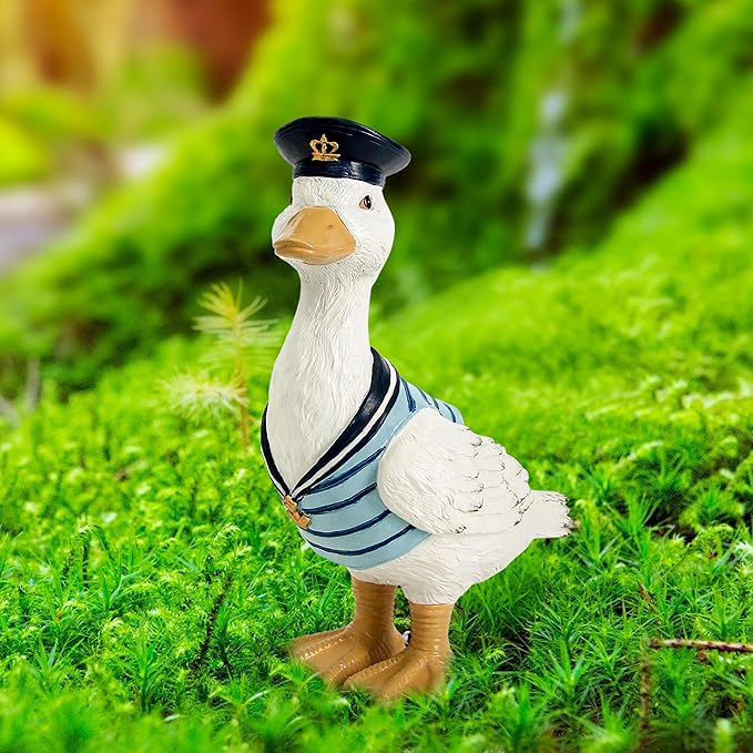 Leekung Garden Duck Statues for Outdoor Decorations,Porch Duck Figurine Sculptures for Garden Decor,Animal Statue Beach Nautical Decor Accents for Indoor Outside Porch Patio Yard Lawn Home Shelf