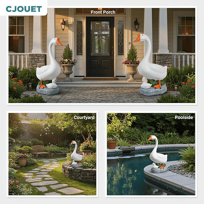 23-inch Statue, Large Porch Goose Statue,Outdoor Statues,Hidden Key Pocket, Outdoor/Indoor Goose Statue for patios and terraces. Porch Goose Protection and Courage, Suitable Gift