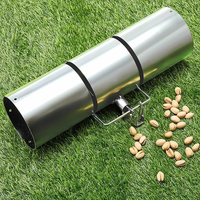 Qualirey Stainless Steel Tube Squirrel Trap Rust Resistant Trap 4.5'' in Diameter with a Setting Tong for Backyards Patios Gardens, Safe and Effective Pest Control Commercial and Residential Use 15''