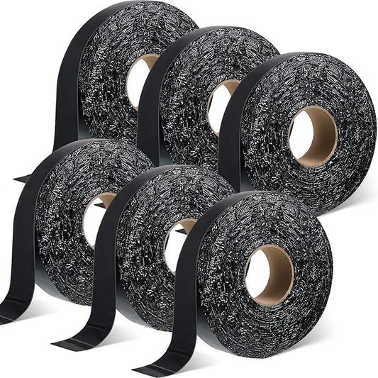 Fabbay 6 Rolls Asphalt Crack Filler Tape Asphalt Tape for Driveway Repair Joint and Crack Sealer for Tarmac Parking Lot Roof Cement Road, 50 Feet Each Roll (1.18 Inch)
