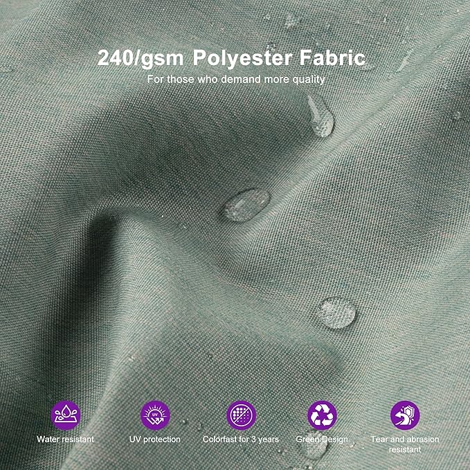 PURPLE LEAF 10 FT Cantilever Umbrella Outdoor Patio Umbrella, Large Offset Square Umbrella, Windproof Heavy Duty Hanging Outside for Patio, Mint Green