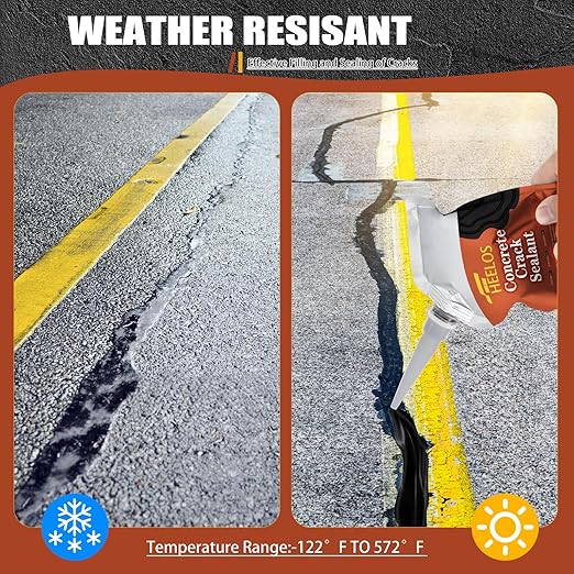 Concrete Crack Filler,2Pack High Elasticity Driveway Crack Filler,Self Leveling Waterproof Asphalt Crack Sealant Repair Sealer for Blacktop Concrete Cement Driveway,Walkway, Road,Patio(Black)