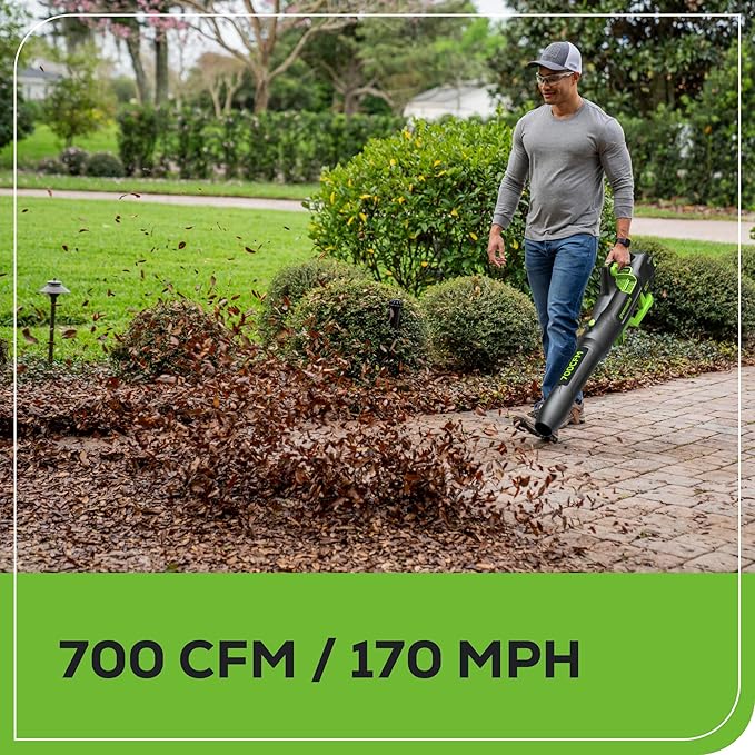 Greenworks 80V (700 CFM / 170 MPH) Brushless Cordless Leaf Blower, Commercial-Grade Power, 45-Min Rapid Charger for Wet Leaves, Heavy Debris, Gravel and Driveway Snow, Includes 2.5Ah Battery & Charger