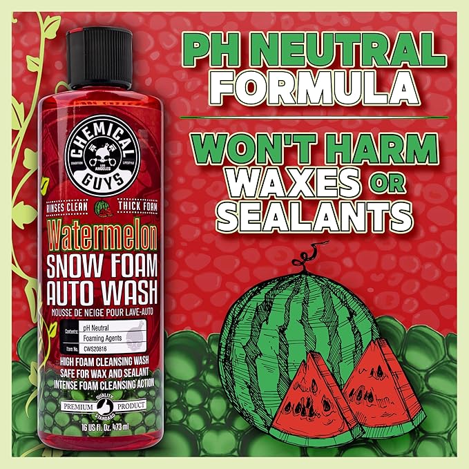 Chemical Guys Car Wash Soap for Foam Cannon or Bucket, Honeydew Snow Foam Car Wash Soap for Trucks, Motorcycles, RVs & More, Super Suds, Honeydew Scent - 64 oz (Half Gallon)