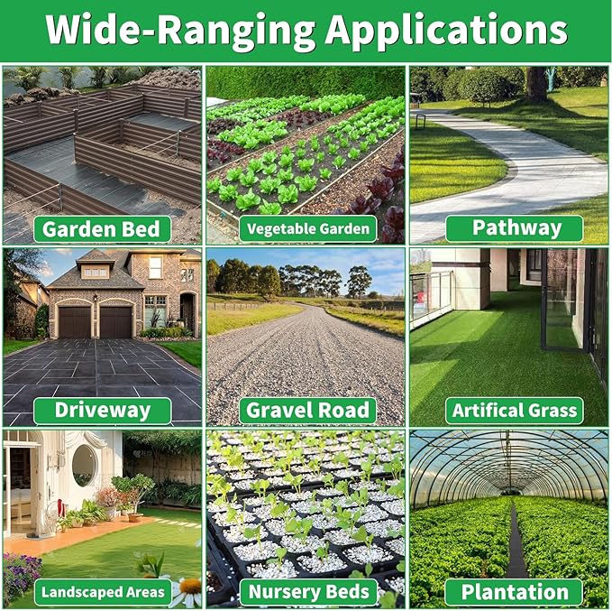 3ftx300ft Garden Landscape Fabric Weed Barrier Fabric Heavy Duty,Weed Blocker Fabric, Geotextile Fabric Under Gravel,Garden Tarp to Prevent Weeds, Landscaping Fabric, Driveway Fabric