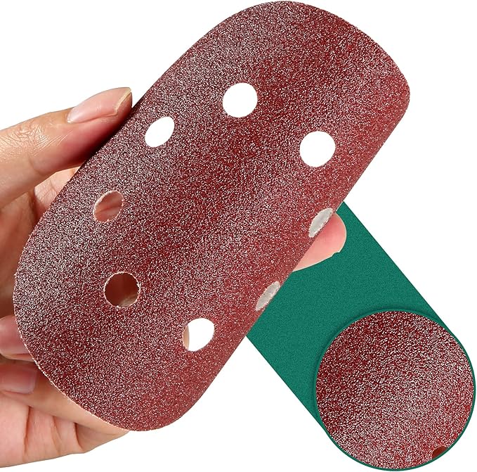 HYCHIKA 100-piece Sanding Discs Set,5 Inch 8 Holes Hook and Loop Sandpaper for Orbital Sander, Include 40/60/ 80/100/120/150/180/240 /320/400 Grit Sandpaper Assortment