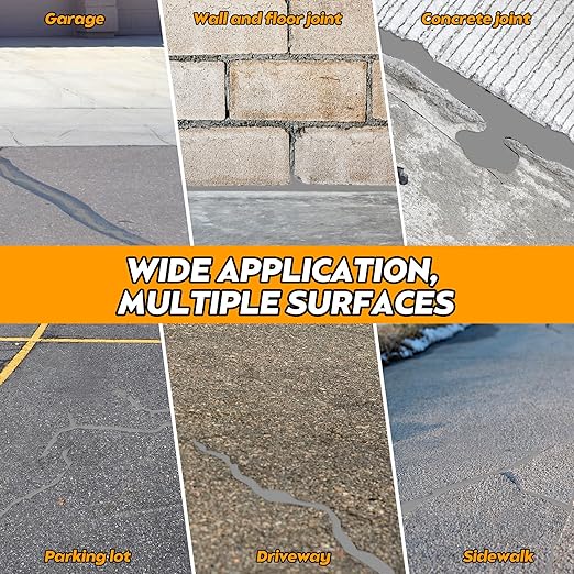 Asphalt Crack Filler Kit, 16.9 fl oz Self-Leveling Blacktop Driveway Sealant, Crack Filler for Asphalt Concrete Joint, Sidewalk, Pavement and Parking Lot, with Gloves and Scraper
