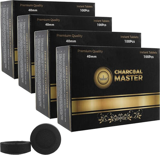 Coal Instant Light – Incense Instant Coal Disks – Coal Tablets – Charcoal Disks – Set of 10 Coal Rolls – 40 mm Quick Light Charcoal Briquettes – Natural Coal Disks – Slow Burn and Low Smoke (600)