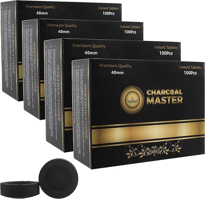 Coal Instant Light – Incense Instant Coal Disks – Coal Tablets – Charcoal Disks – Set of 10 Coal Rolls – 40 mm Quick Light Charcoal Briquettes – Natural Coal Disks – Slow Burn and Low Smoke (1000)