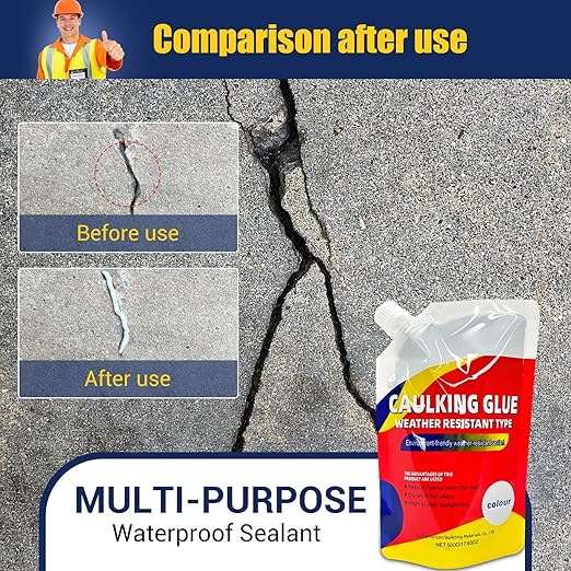 Concrete Crack Filler, 3ps Caulking Glue for Concrete, Cement Slab Repair, Caulking Glue Weather Resistant Type, Quick-Drying Caulking Sealant