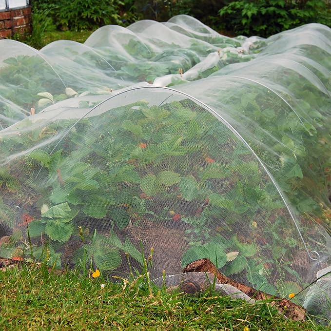 Garden Netting Pest Barrier, 10x20Ft Fine Bug Netting for Vegetable Plants Fruits Flowers Crops Greenhouse Row Cover Raised Bed Barrier Screen Protection Net Cover
